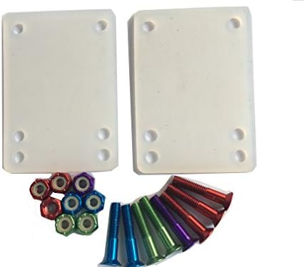 DreamFire Longboard Skateboard Hardware Kit Rubber Skateboard Riser Pad Screws Set 10pcs