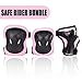 Kuxuan Girl's CIRA Pink Protective Gear Set Including Knee Pads Elbow Pads and Wrist Guards, for Kid Multi Sports Uses: Skateboarding, Roller Skating, Cycling, Balance Biking, and Scooter