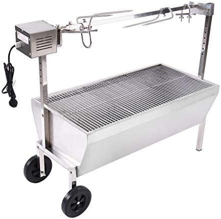 Galapagoz Large Stainless Steel BBQ Electric Spit Roaster Rotisserie Cooker Grill Pig Lamb Goat Chicken USA