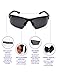 Yougarr Group Retro Wayfarer Sunglasses Polarized Metal Frame for mens sunglasses (Black Len/Black Widths Frames, 52)