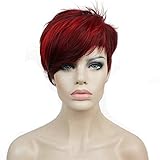 Lydell Short Asymmetry Side Bang Straight Wig Full Synthetic Wigs