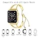 WONMILLE Bracelet for Apple Watch Band 38mm, Classy Stainless Steel Jewelry Bangle for iWatch Bands Strap Wristbands Unique Fancy Style for Women Girls with Pendant and Tassel (Gold Colored-38mm)