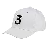 Rocona Popular Chance the Rapper Hat Cap Black Letter 3 Embroidery Baseball Cap Hip Hop Cap