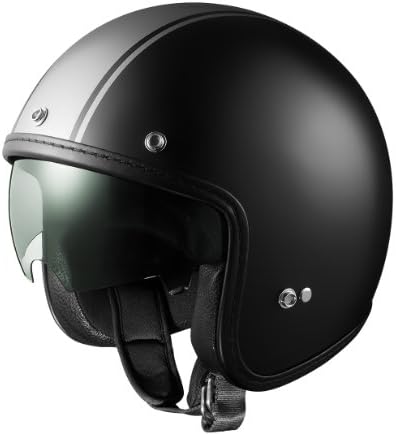 Sniper AR15 3/4 Helmet with Grey Stripe and Retractable Shield (Matte Black, Small)