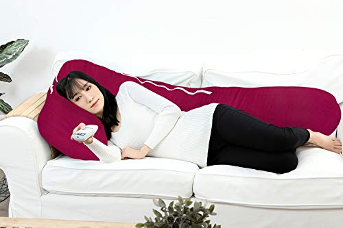 AngQi Pregnancy Body Pillow with Jersey Cover, L Shaped Full Body Pillow for Pregnant Women - Thumbnail 6