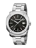 Wenger 01.1141.109 Men's Edge Index Stainless Steel Case and Bracelet Band Black Dial Silver Watch