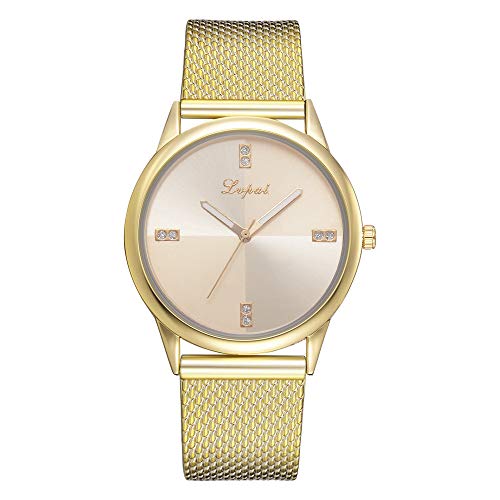Womens Watches On Sale, VANSOON Ladies Casual Quartz Silicone Strap Band Watch Analog Wrist Watch Stainless Steel Band Teen Girls Dress Simple Bracelet Watches Gift Clearance
