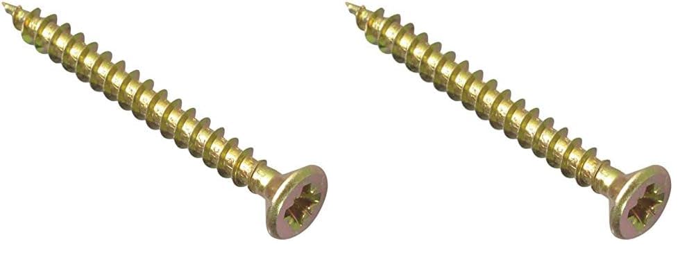 ForgeFix Multi-Purpose Single Thread Screws | 4.0 x 40mm | Zinc Yellow Passivated | Box 200 (Pack of 2)