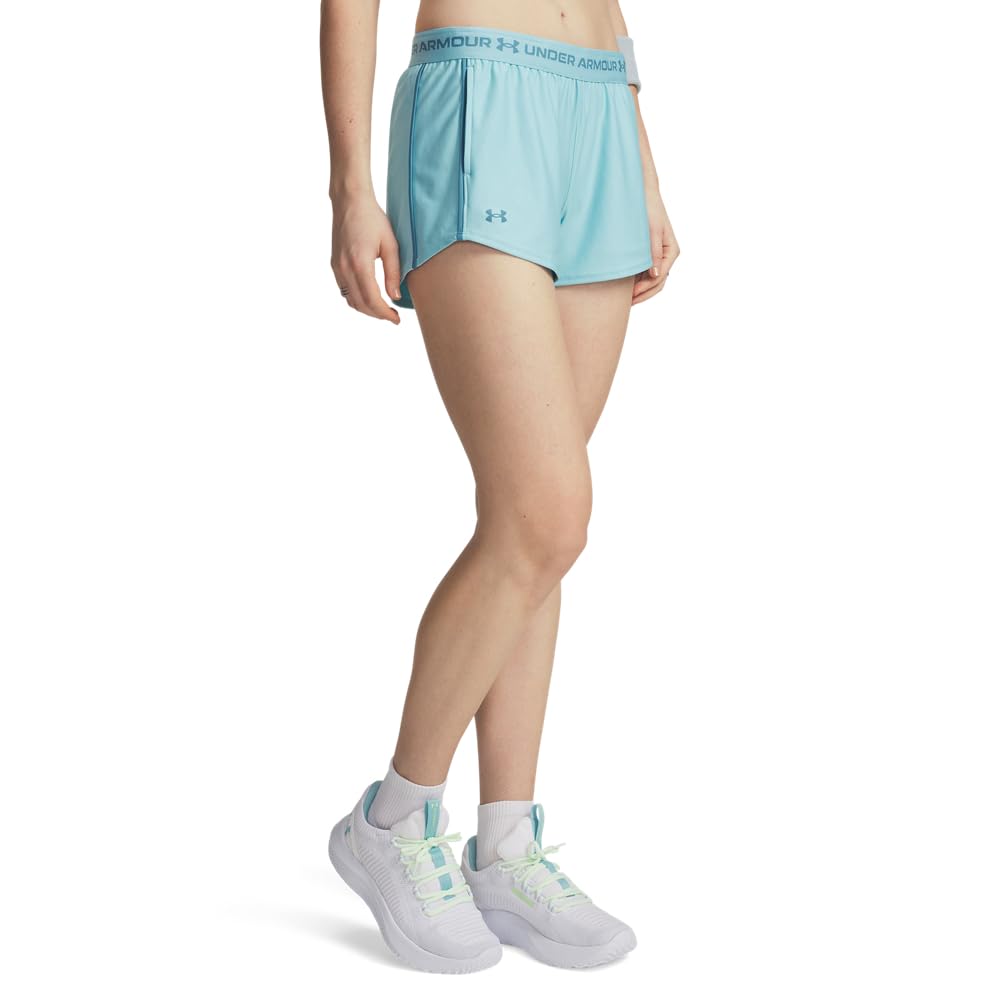 Under Armour Women's Tech Play Up Shorts, (425) Blue Haze / / Boundless Blue, X-Small Image