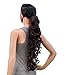 SWACC 24-Inch Long Messy Curls Claw Clip Ponytail Extensions Synthetic Clip in Drawstring Curly Ponytail Hairpiece Jaw Clip Hair Extensions (Dark Brown-4#)thumb 2
