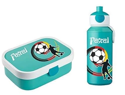 Mein Zwergenland Brotdose Mepal Campus mit Bento Box und Gabel und Trinkflasche Campus Pop-Up mit eigenem Namen Fußball (türk
