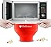 The Original Delizioso Microwave Popcorn Popper, Keep Your Figure Without Having to Give Up the Pleasure - Free E-Book & Popcorn Cups Include (Red)