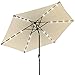 Sorbus LED Outdoor Umbrella, 10 ft Patio Umbrella LED Solar Power, with Tilt Adjustment and Crank Lift System, Perfect for Backyard, Patio, Deck, Poolside, and More (Solar LED - Beige)