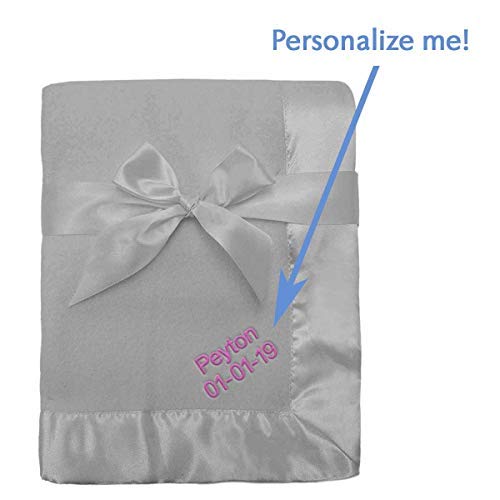 image for Jolitee Personalized Custom Soft Fleece with Satin Border Embroidered 
