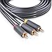 Ugreen 3RCA Male to 3RCA Male Stereo Audio Video Cable RG59 Gold Plated for Connecting Your VCR, DVD, HD-TV, and Other Home Theater Audio/Video Equipment ,10ft/3m