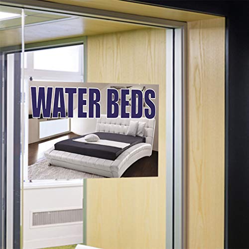 Decal Sticker Multiple Sizes Water Beds Business Water Beds Outdoor Store Sign White - 60inx40in, Set of 5