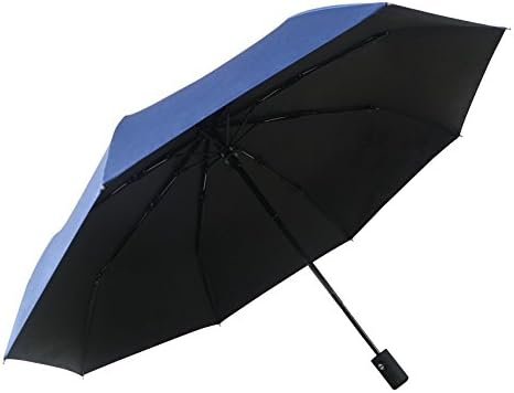 Oodvj Large Folding double layer Super sunscreen Umbrella ,Lightweight Comfort Handle and Auto Open Close Compact Travel Umbrella (Navy Blue)