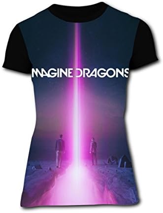NYimYV Imagine Superstar Rock Dragons Women Graphic T-Shirts Round Neck Tees for Lady XL