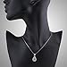Sterling Silver Filigree Blue Topaz Gemstone Teardrop Pendant Necklace w/ 18