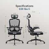 SIHOO Ergonomic Office Chair with Lumbar Support and 3D Armrests view 11