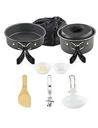 Juego de ollas de cocina para camping, portátil, d