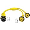 Conntek-Marine-Shore-Y-Adapter-50-Amp-125-Volt-Shore-Male-Plug-To-2-30-Amp-Shore-Female-Connector-3-Feet Conntek-Marine-Shore-Y-Adapter-50-Amp-125-Volt-Shore-Male-Plug-To-2-30-Amp-Shore-Female-Connector-3-Feet