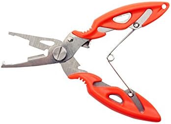 5 Inch Multi-function Stainless Steel fishing Scissors Pliers from XUNMA (Red)