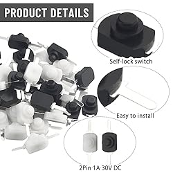 WMYCONGCONG 40 PCS Latching Push Button Switch Mini