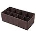 Finnhomy Foldable Storage Closet Bra Underwear Organizer Drawer Divider, 4 Sets, Dark Brown