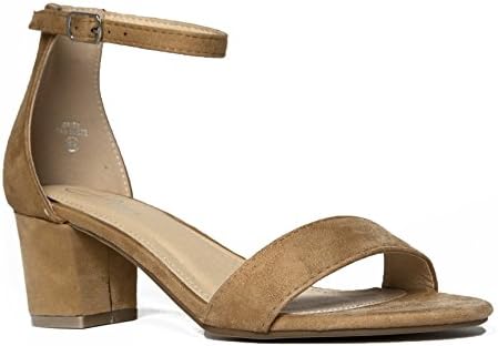 Daisy Mid Heel Sandal, Tan Suede, 6 B(M) US