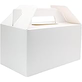 Biaungdo 15 Pack White Gable Boxes for Party Favor, 9.5 x 5 x 5 Inch Large Cardboard Treat Box for Gift, Birthday, Wedding, Lunch, and Other Events