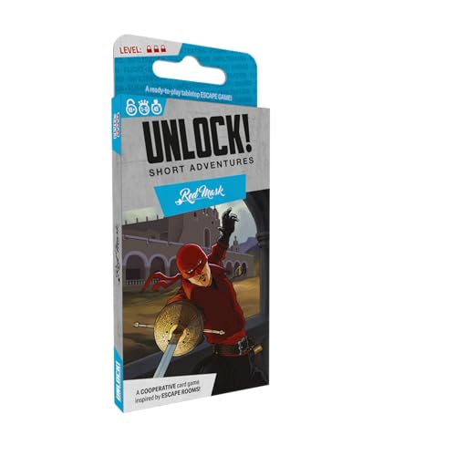 Space Cowboys Asmodee | Unlock! Short Adventures 7: Red Mask | Escape Room Card Game | Ages 10+ | 1-6 Players | 45 Minutes Playing Time