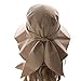 Ls Lady Womens Summer Flap Cover Cap Cotton Anti-UV UPF 50+ Sun Shade Hat with Bow. Adjustable Hat (One Size,0 Beige)