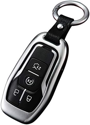 Shiduoli Smart keyless Entry Remote Key Fob case Cover Keychain for Ford Mustang F-150 F-450 Explorer Taurus Fusion Edge, Lincoln MKC MKX (Color : Silver)