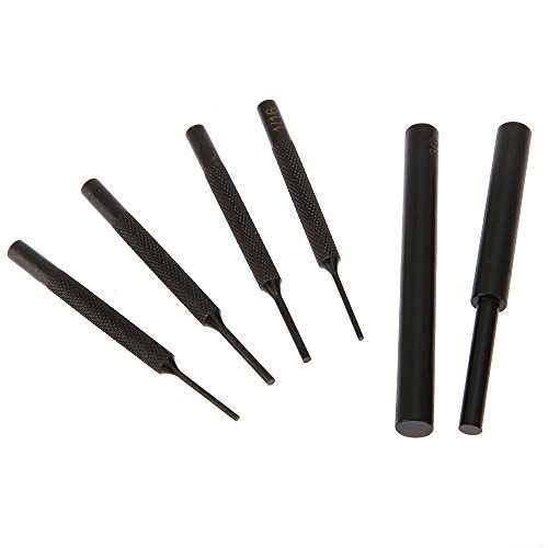 SPIKA Brass Roll Pin Punch Set Including Punch and Hammer with Storage