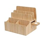 Bamboo Charging Station w/Extension & MobileVision Compatible Stand Adapter for Apple iWatch Combo Organizer for Smartphones, Tablets, and Laptops