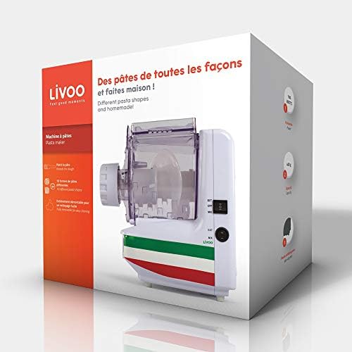 Livoo DOP101 Machine à Pâtes Fraîches, 180 W, Vert, Rouge, Blanc - Cuisine A Vivre Livoo DOP101 Machine à Pâtes Fraîches, 180 W, Vert, Rouge, Blanc