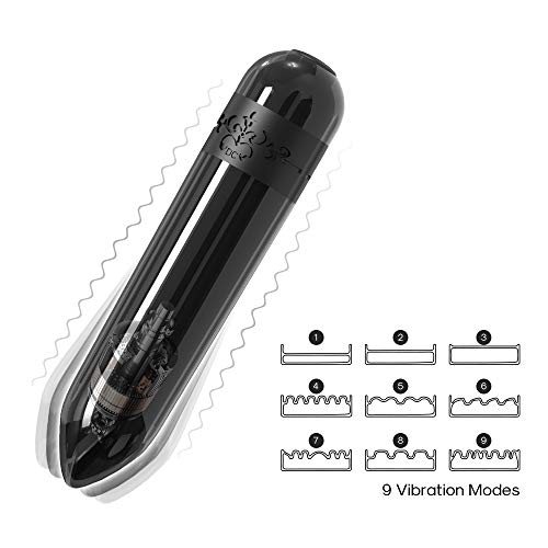 Stirlove Rechargeable Anal Massager, 9 Vibration Modes, Powerful Silicone Vibrating Anal Plug, Waterproof IPX7 Vibrating Anal Beads, Quiet & Skin-Friendly, USB Charging