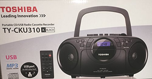 Toshiba-Portable-Boombox-CD-USB-Radio-Cassette-Tape-Recorder-MP3-Playback-Digital-Sound-AMFM-Radio-Headphone-Terminals-and-Remote-110V-240V-Worldwide-Use-TY-CKU310K