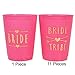 (12 Pack ) PINK Bride and Bride Tribe Cups - for Bachelorette, Bridal, & Hen Parties