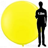6 ft / 72 Inch Giant Jumbo Round Latex Climb-in Balloon (Premium Quality), Pack of 1, Yellow