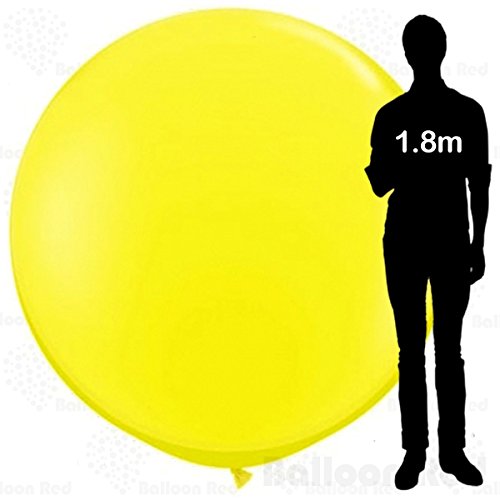6 ft / 72 Inch Giant Jumbo Round Latex Climb-in Balloon (Premium Quality), Pack of 1, Yellow