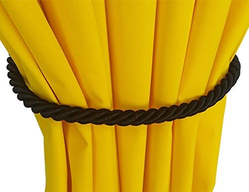 1 Single Black Luxury Handmade Window Treatment Decor Curtain Tie Drapery Pull Back Cord/Rope 36" Long/ 1/2" Thick Tieback Drape Holdback (Black)