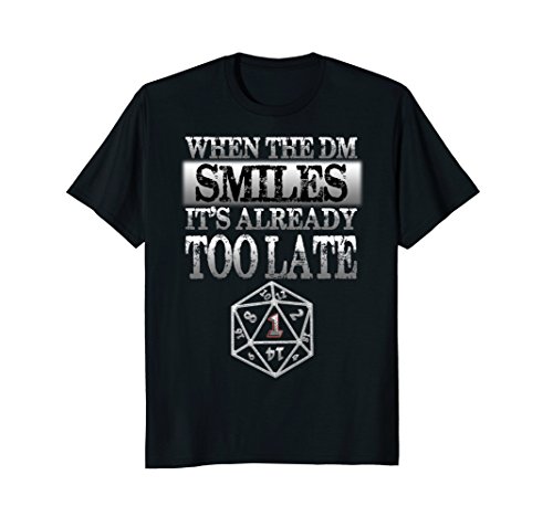Mens PREMIUM When The DM Smiles It's Too Late T-shirt Large Black