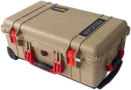 Tan & Red Pelican 1510 case no Foam/Empty.