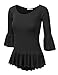 Doublju High-Low Ruffle Blouse Top (Made In USA/Plus Size Available)