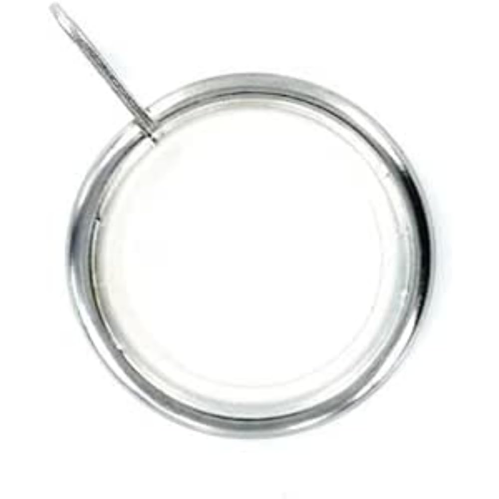 Merriway BH05507 (24 Pcs) Silent Running Curtain Drapery Pole Rod Ring Fixed Eye Nickel Inner Dimension 32mm - Pack of 24 Pieces