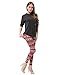 Bentibo Women's Fashion Floral Printed Spandex Leggings Skinny Pants Red S