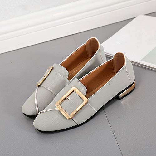 Sunyastor Womens Summer Shoes,Office Pointed Toe Shallow Wide Shoes Slip on Casual Boat Walking Shoes Party Dress Shoes Gray