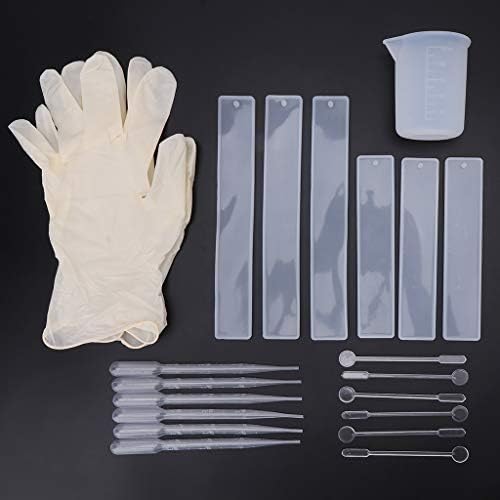 Tubicu 1 Set Rectangular Silicone Bookmark Mold DIY Bookmark Mould Epoxy Resin Jewelry Making Craft Material Tool Set
